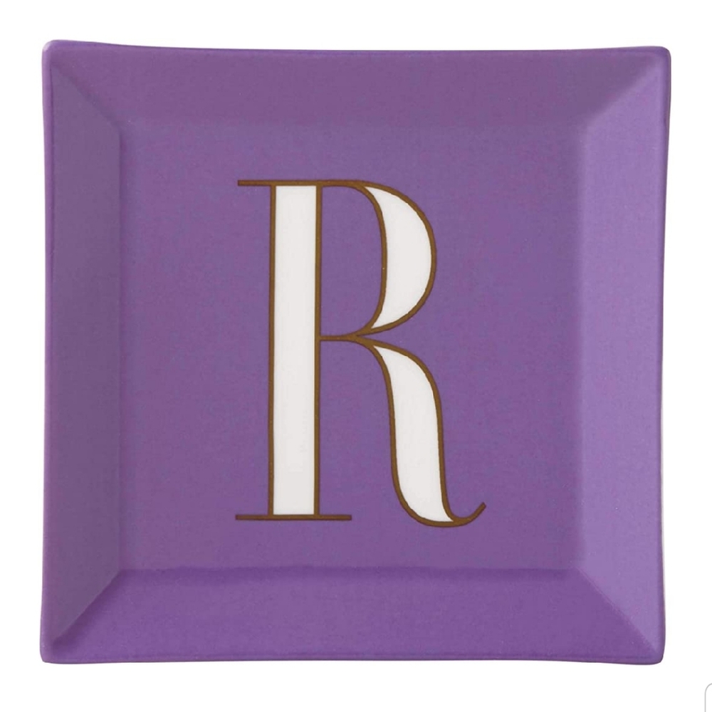 kate spade Lenox IT'S PERSONAL Porcelain Jewelry Trinkit Tray Letter "R" NEW